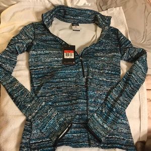 Nike blue/black/white Heathered 3/4 zip up